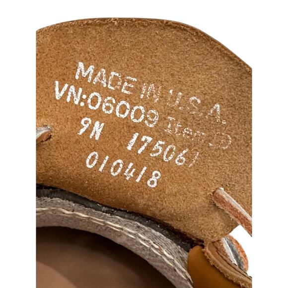 LL Bean USA Rubber Moccasin Bean Boots US 9N Leather Rubber Gum Sole 175061 - Picture 8 of 11